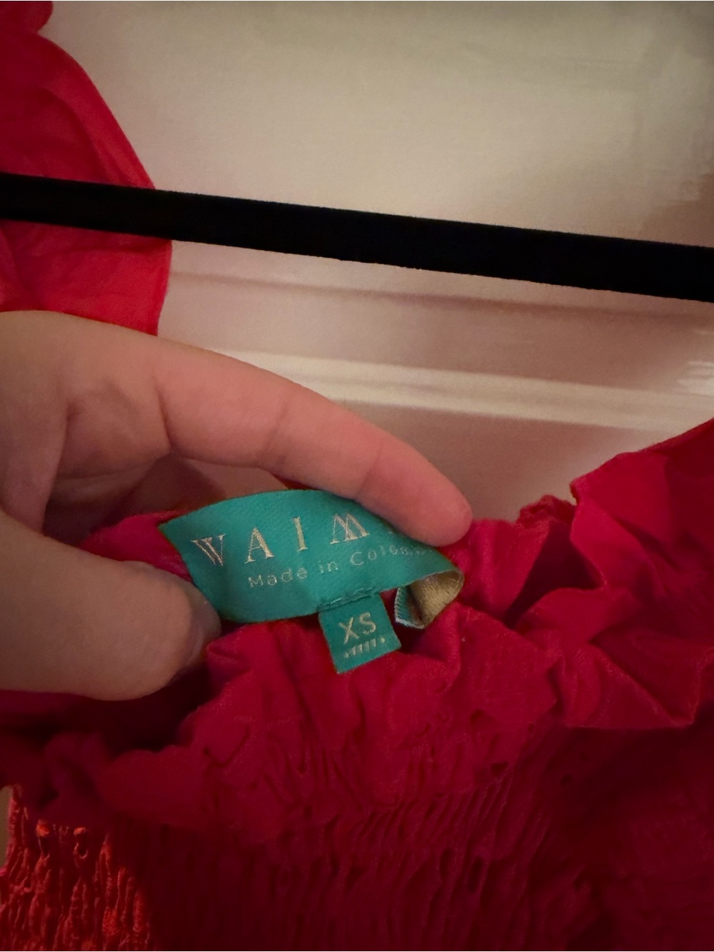 Waimari Red Ruffle Eyelet Mini Dress - Picture 6 of 6